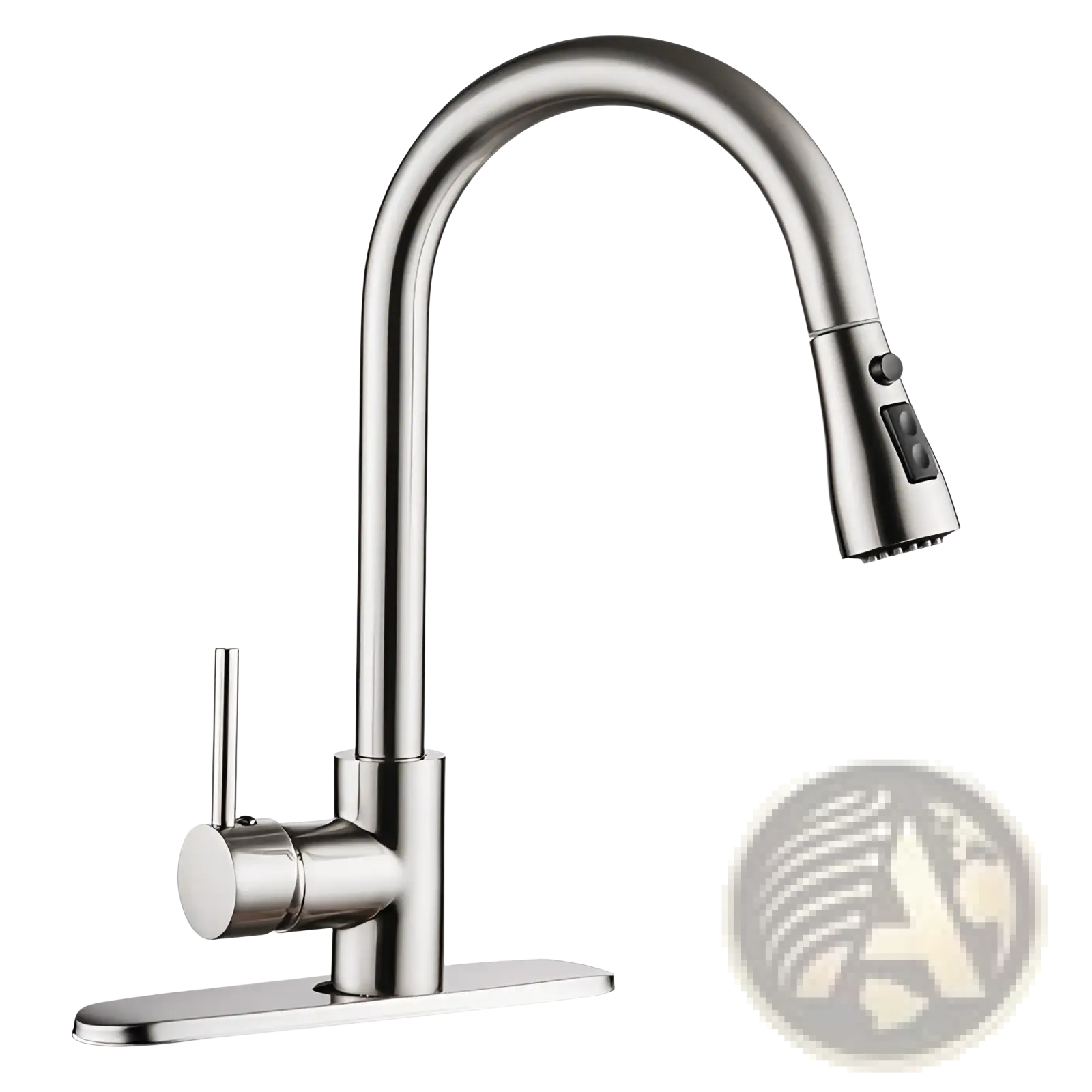 Brushed copper pull out kitchen faucet stainless steel with a sleek curved spout and pull-down spray head