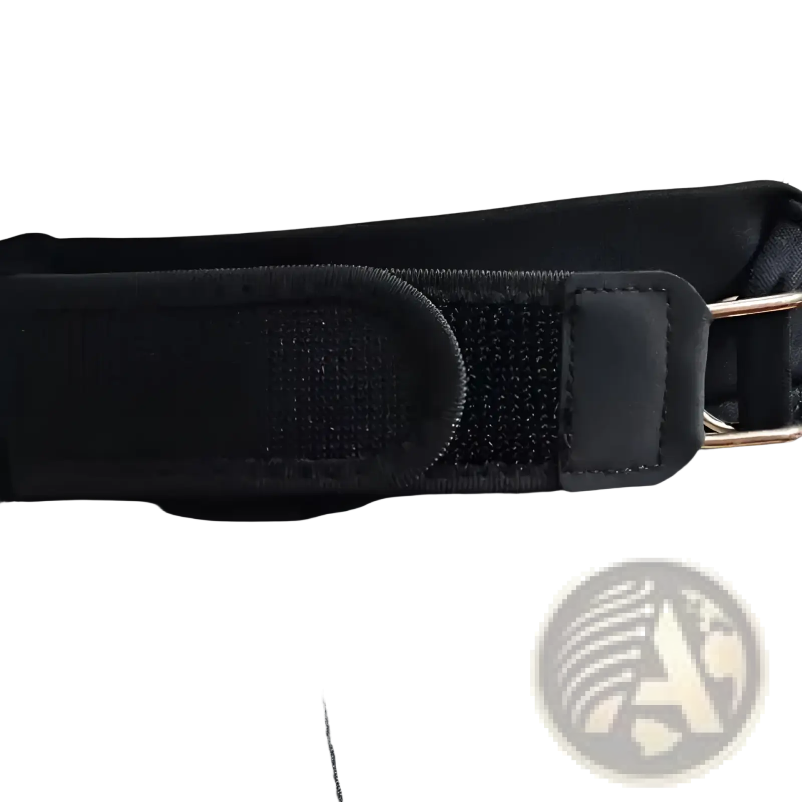 Black no buckle elastic waist belt unisex made of nylon with a matte black buckle and silver-toned hardware