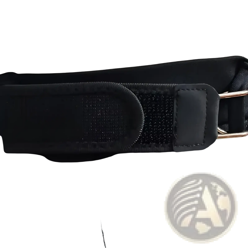 Black nylon no buckle elastic waist belt unisex with matte black buckle and silver toned metal hardware