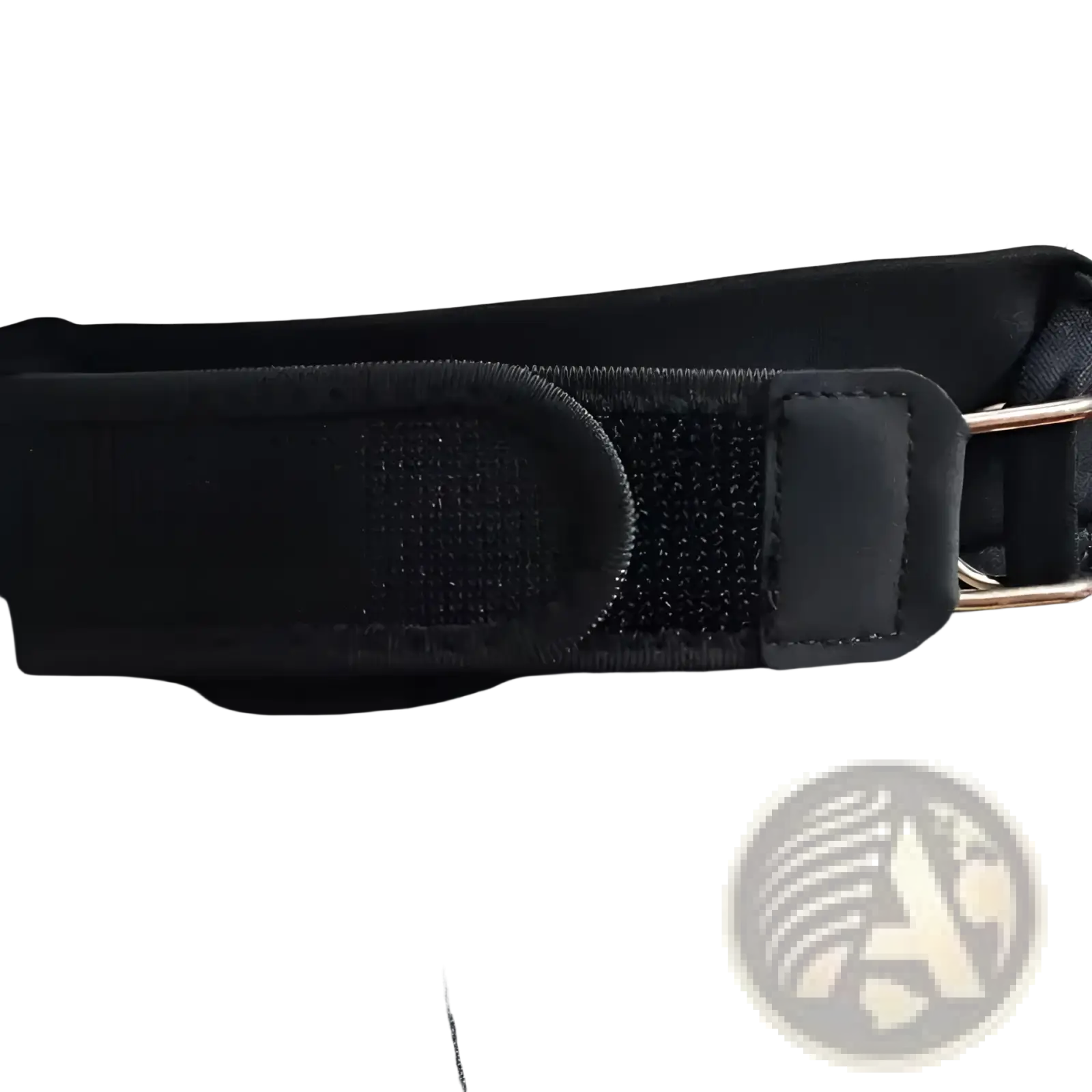Black nylon no buckle elastic waist belt unisex with matte black buckle and silver toned metal hardware