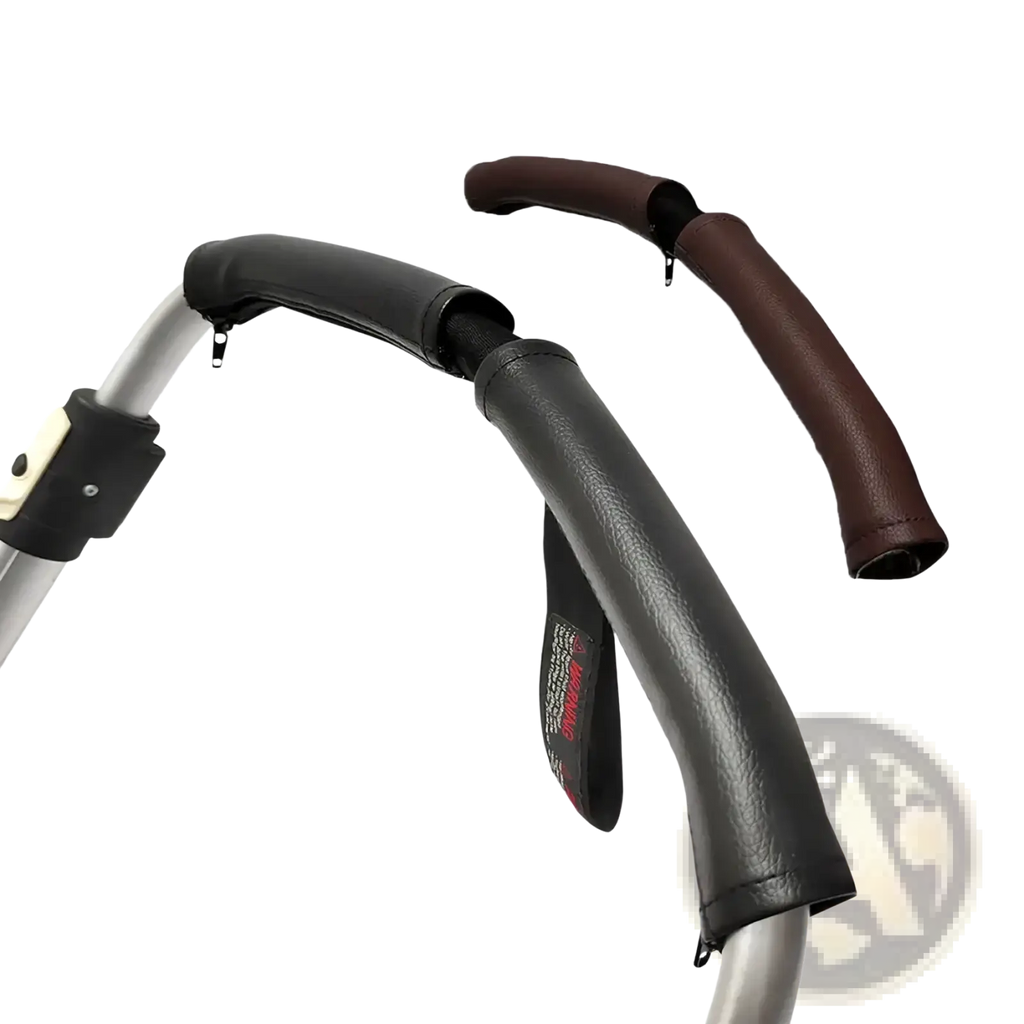 Black and brown leatherette handle grips for bugaboo bee pu leather stroller covers compatible with bee5 bee3 bee+ models