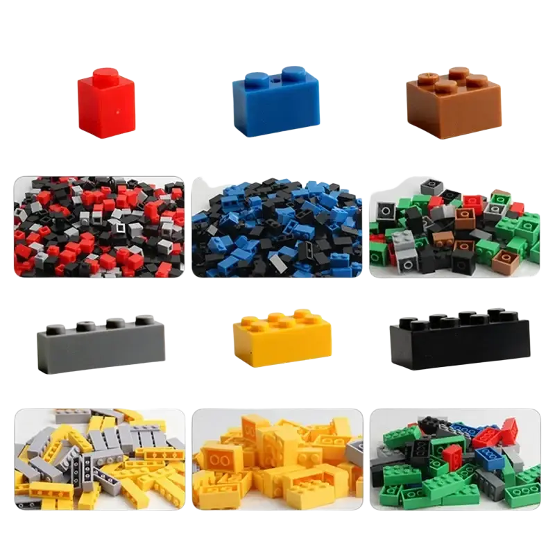 Colorful plastic lego building blocks in various shapes and sizes for diy creative building set 1000 pcs