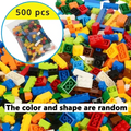 A vibrant assortment of 500 assorted-color plastic building blocks for diy creative building projects in various shapes and sizes