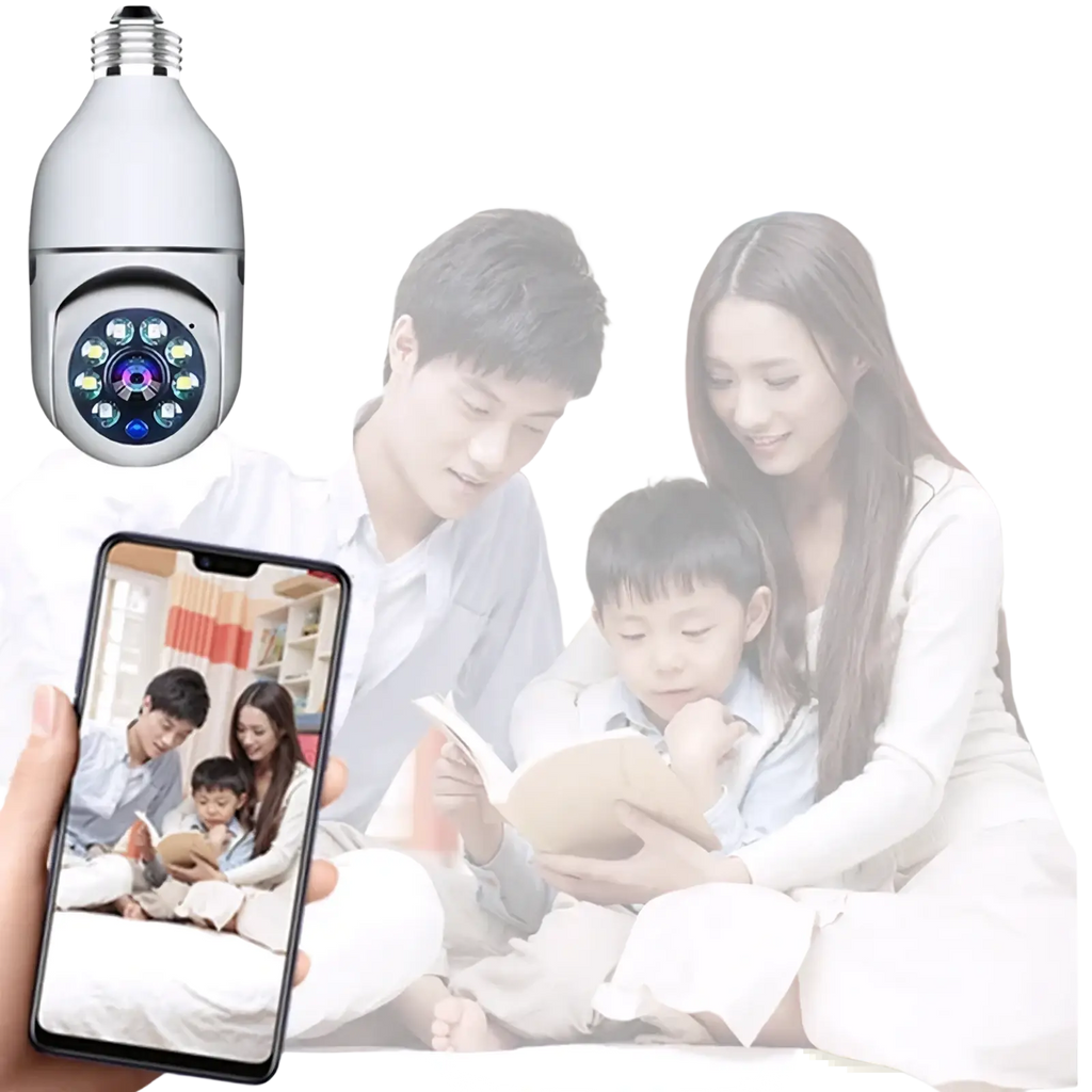 White spherical bulb security camera with led lights and screw base 1080p wifi smart hd e27 bulb design
