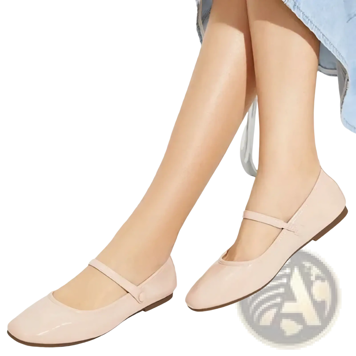 Beige patent leather mary jane flats with thin strap and brown soles from the burgundy mary jane leather flat shoes line