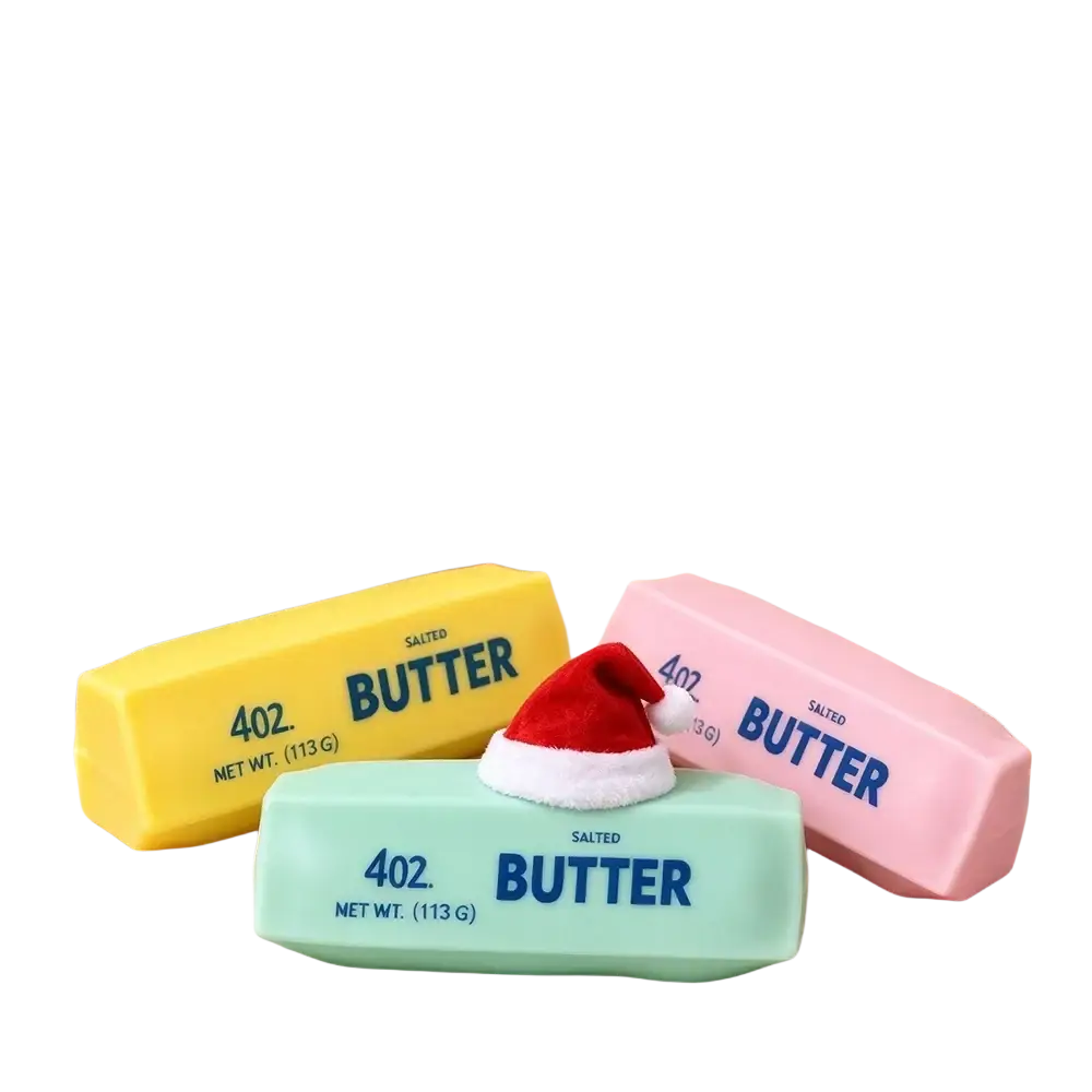 Pastel-colored rectangular butter bar sensory fidget toy blocks featuring 402 imprint for tactile play and stress relief