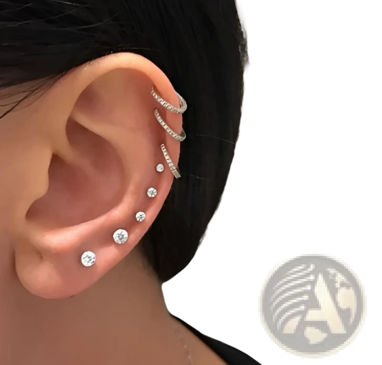 Silver diamond stud earrings with sleek minimalist design from butterfly and diamond alloy earring and ear cuff set