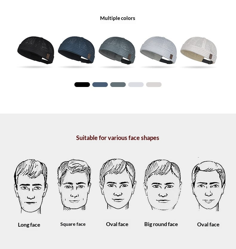 Gorros tipo beanie de punto en múltiples colores sólidos con tejido texturizado y pequeña etiqueta de tela en el lateral, adecuados para el uso informal junto con la gorra tipo baseball de malla gris claro para mujer de verano.