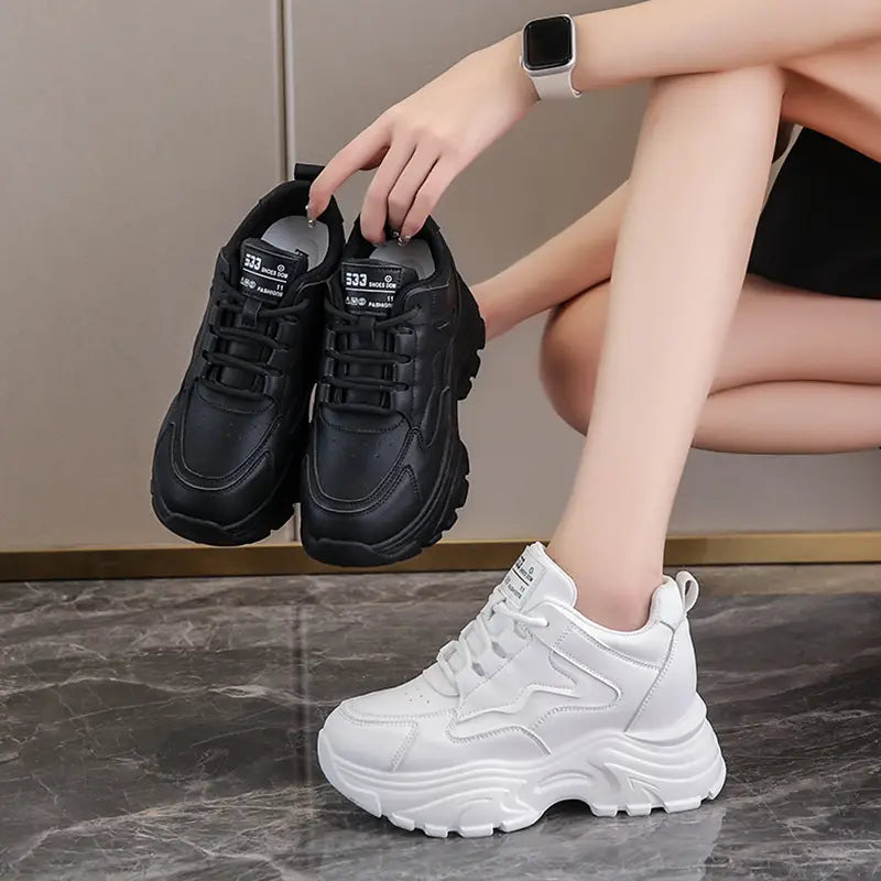 Breathable Platform Lace Up Casual Sneakers