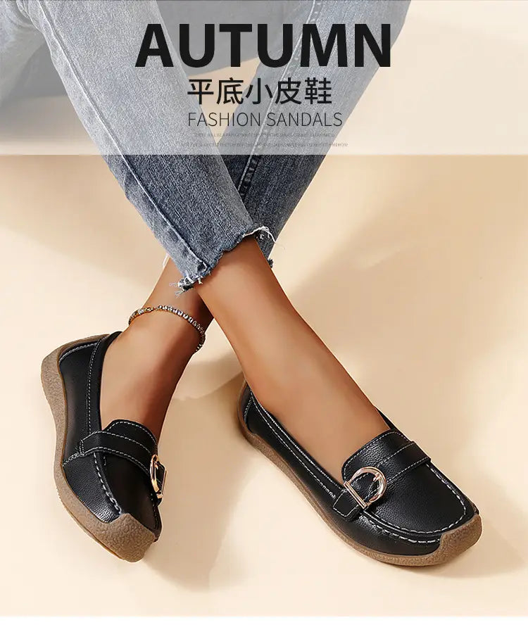 Women’s Soft Flat Loafers with Comfortable Beef Tendon Sole