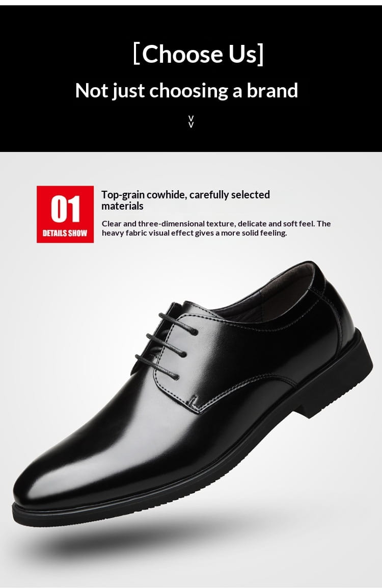 Men’s genuine leather low top business shoes in black patent leather with lace-up oxford design and polished finish