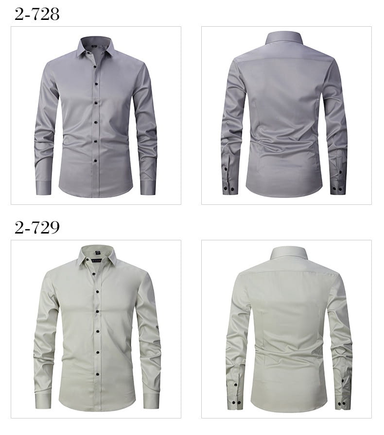 Graues Herrenhemd mit langem Ärmel, Slim Fit, mit klassischem Kragen und Knopfverschlussfront, geeignet für formelle Anlässe