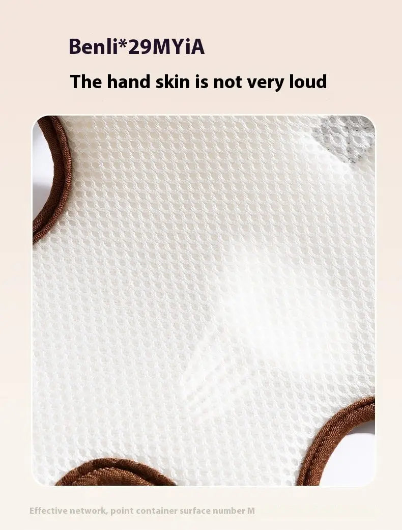 white mesh strap with brown stitched edges on portable pet crossbody handbag mesh dog carrier