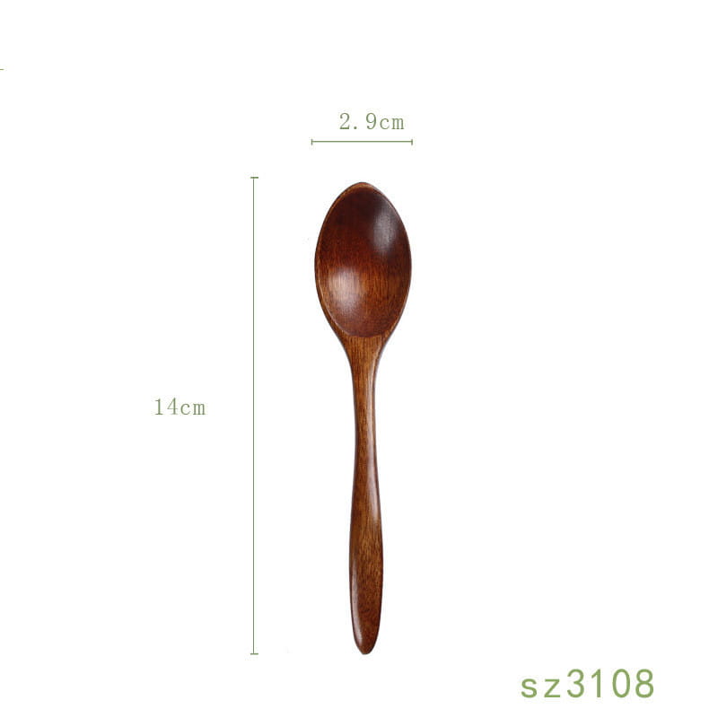 a smooth polished japanese wooden honey spoon handcrafted from rich brown hemu wood with natural wood grain