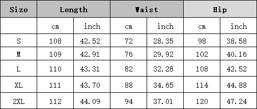 The size chart for high waisted flared jeans light blue denim pants displays measurements in centimeters and inches across sizes S through 2XL.