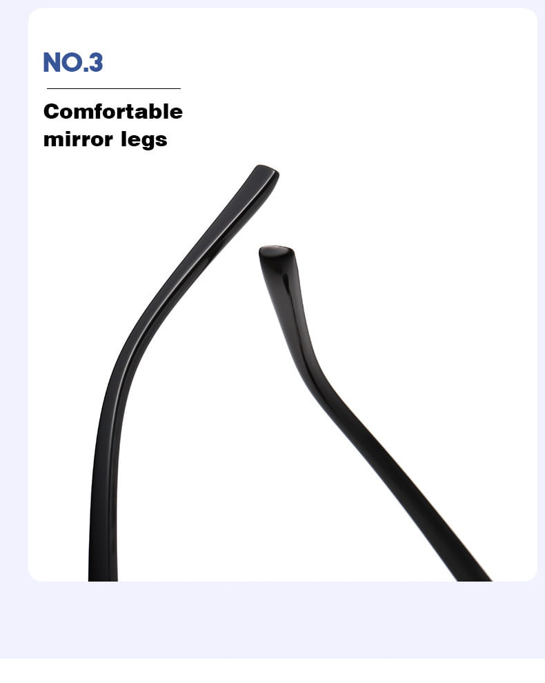 black sleek mirror legs with smooth curved design of frameless oval uv400 fashion sunglasses with metal accents for comfortable wear
