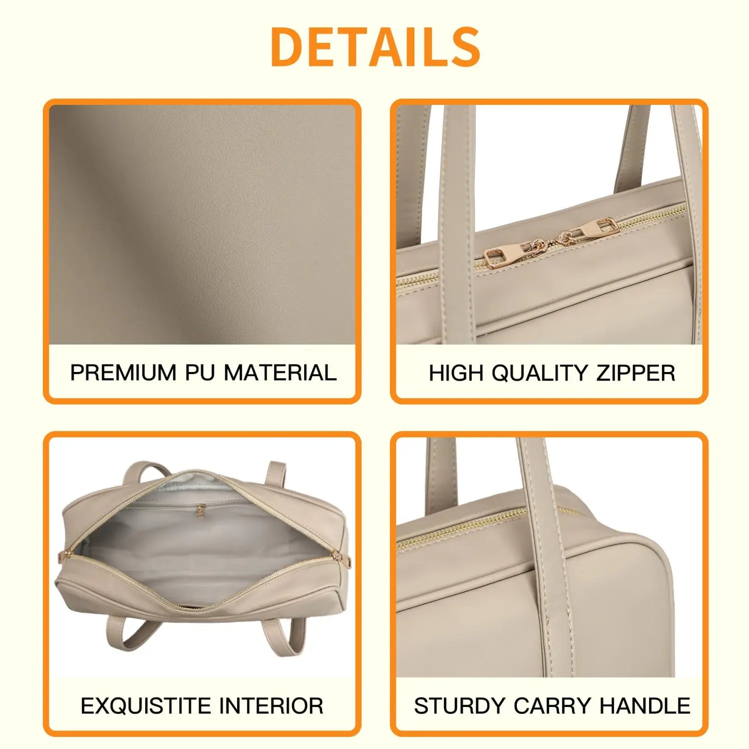 Beige crossbody bag lxq026 chic leather single shoulder bag for women made of premium pu material with a high-quality zipper and sturdy carry handle.