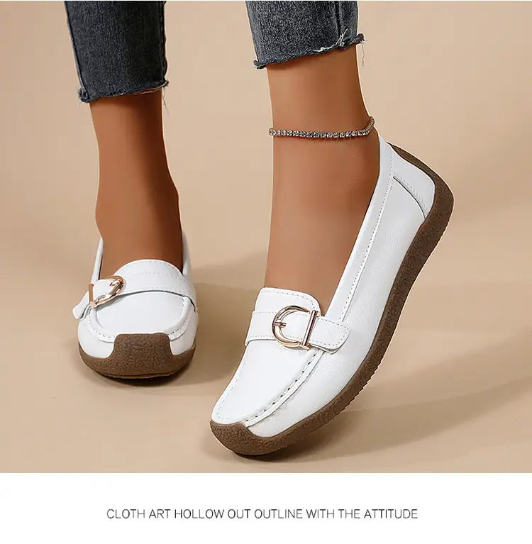 Women’s Soft Flat Loafers with Comfortable Beef Tendon Sole