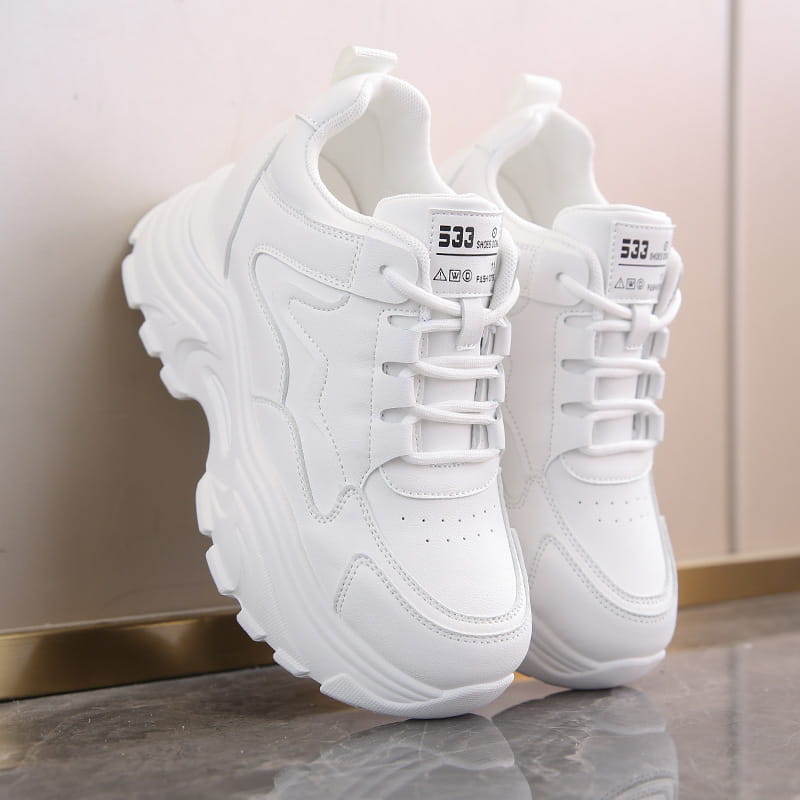 Breathable Platform Lace Up Casual Sneakers