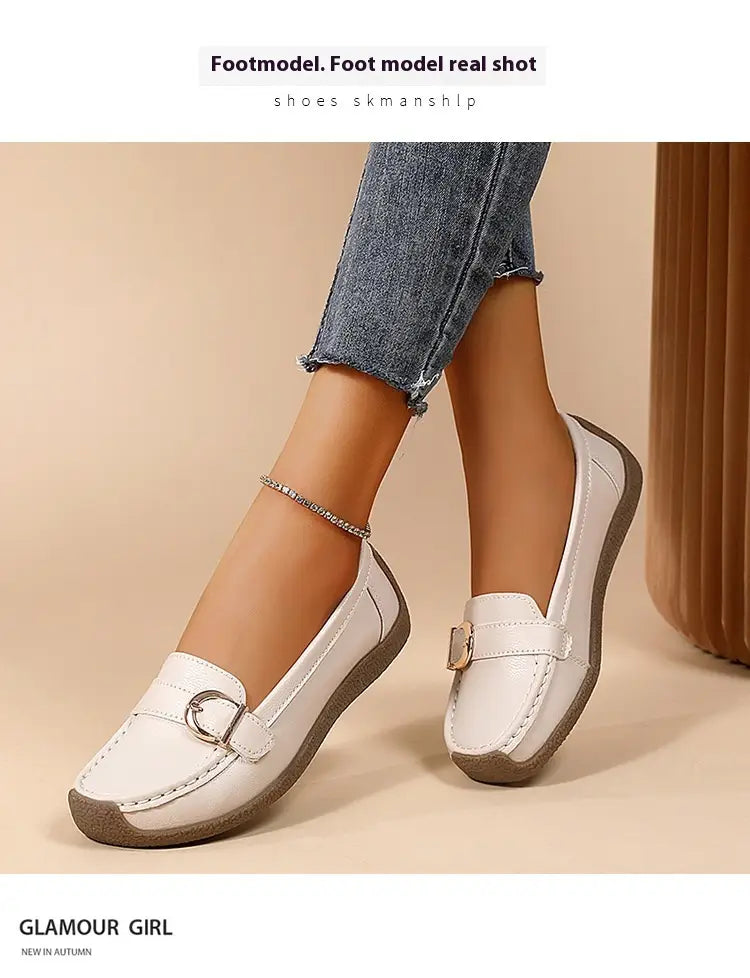 Women’s Soft Flat Loafers with Comfortable Beef Tendon Sole