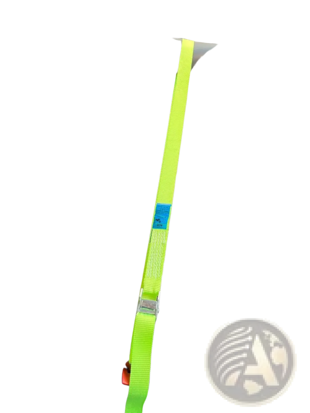 Cab Lok motorhome seat strap for Fiat Ducato Boxer Relay with bright lime green webbing and silver metal buckle