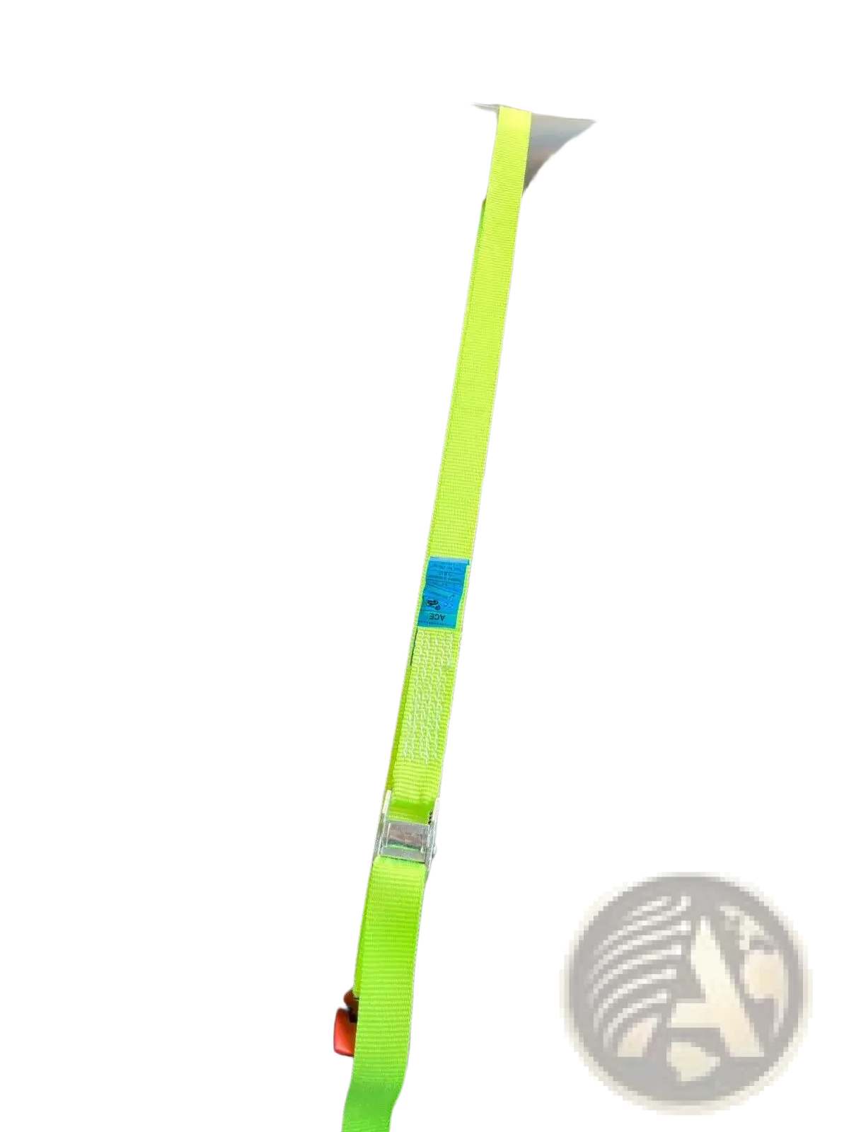 Cab Lok motorhome seat strap for Fiat Ducato Boxer Relay with bright lime green webbing and silver metal buckle