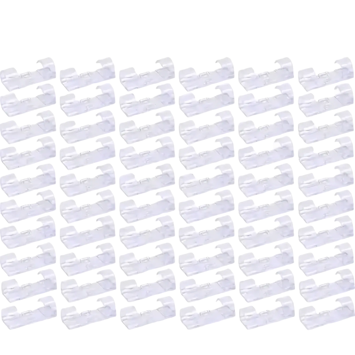 Clear plastic cable clips organizer 60-piece set made of durable material for tidy cable management and organization