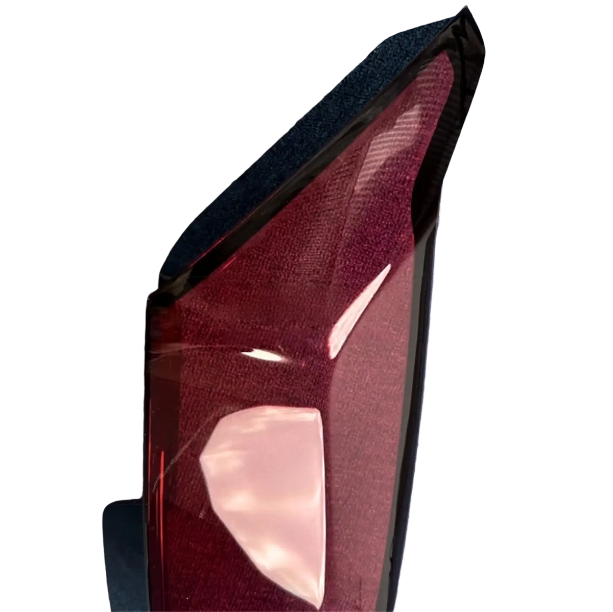 Cadillac Ct6 rear taillight cover 2019-2022 with sleek red angular lens and glossy black trim on the back side