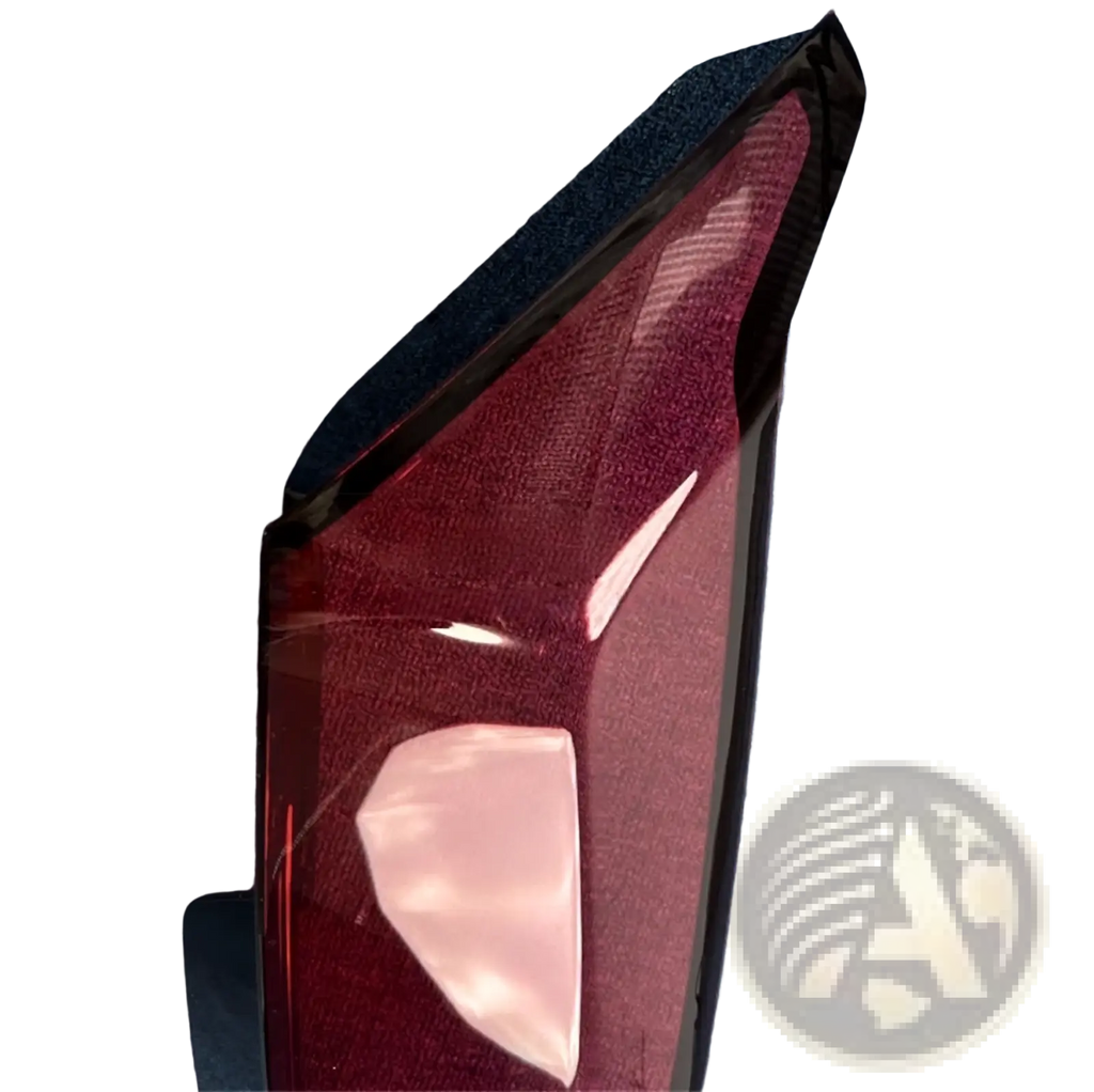 Cadillac Ct6 rear taillight cover 2019-2022 with sleek red angular lens and glossy black trim on the back side