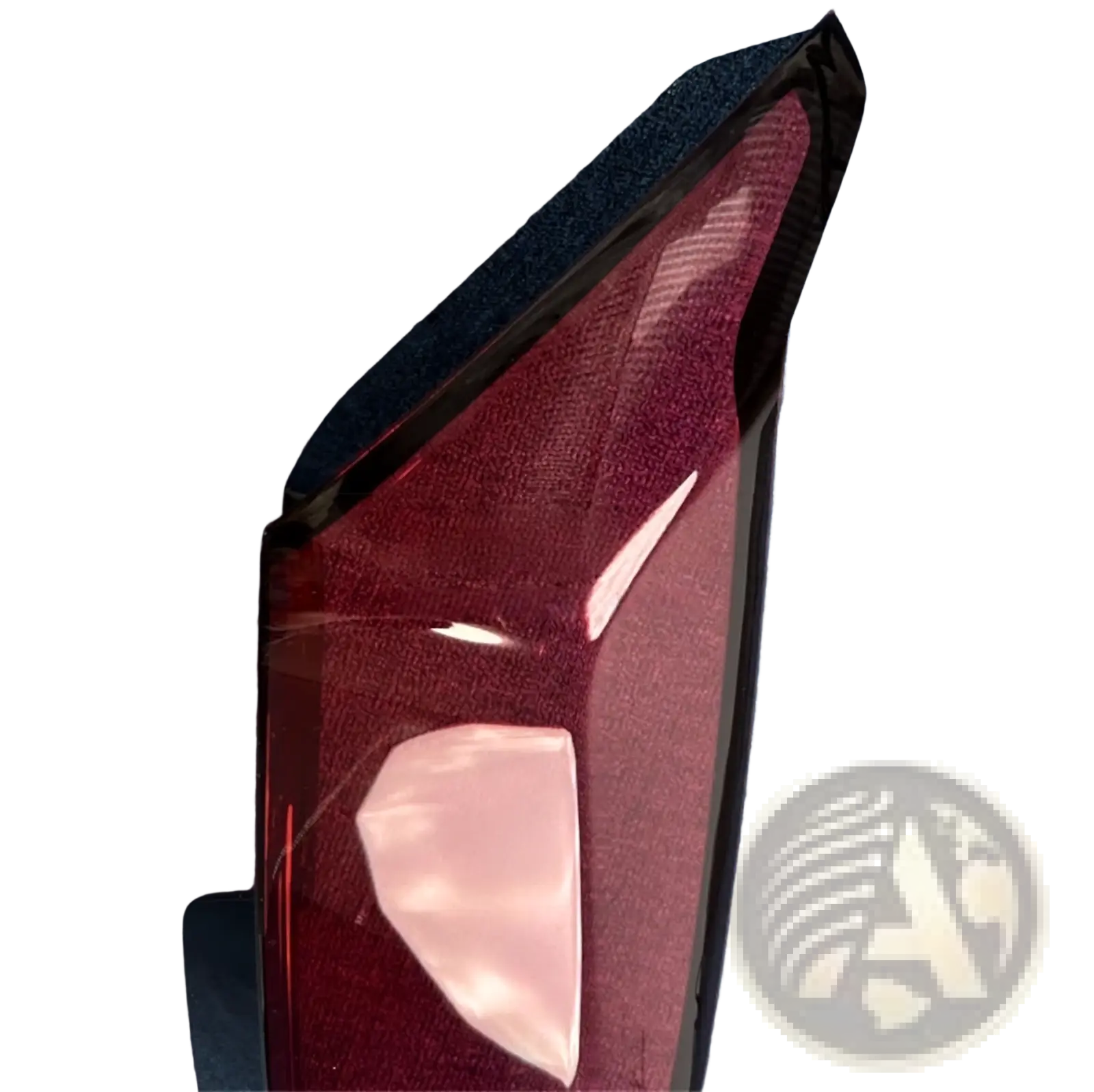 Cadillac Ct6 rear taillight cover 2019-2022 with sleek red angular lens and glossy black trim on the back side