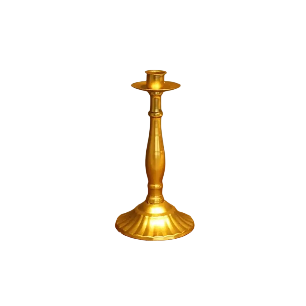 Golden candlestick table decoration with polished brass finish and fluted base for modern european decoration hotel wedding