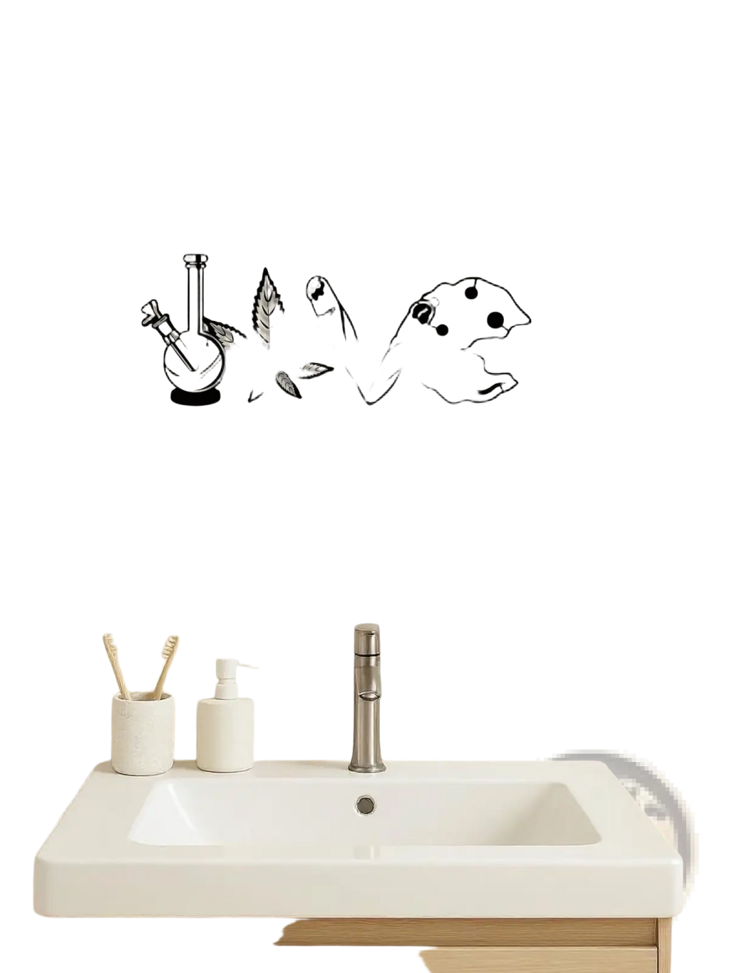 Black metal wall art spelling love with bong cannabis leaf and cookie design for home decor 2 days shipping
