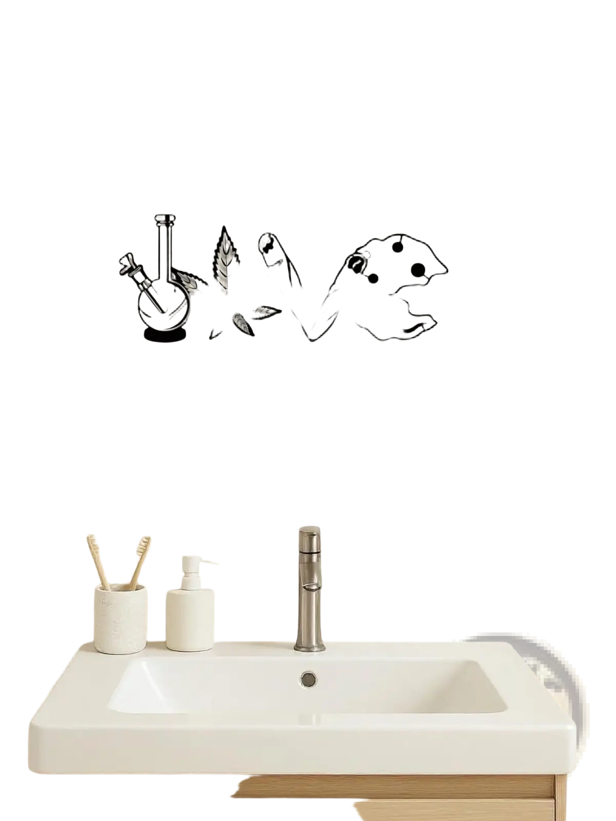 Black metal wall art spelling love with bong cannabis leaf and cookie design for home decor 2 days shipping