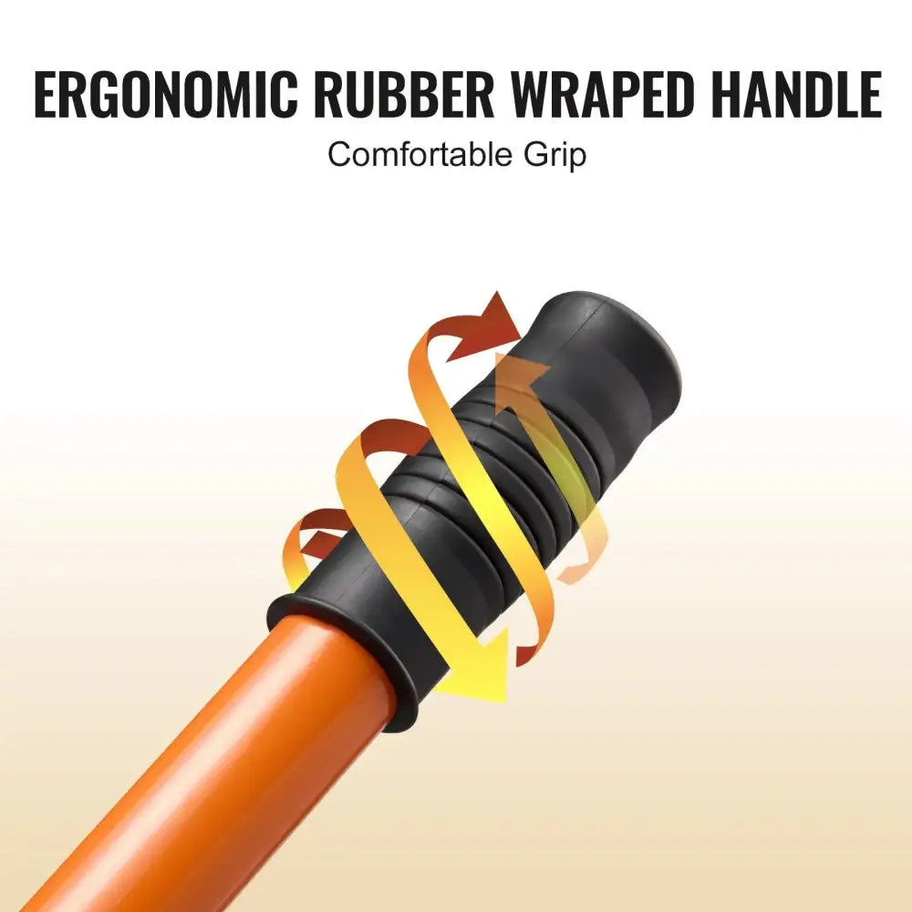 46.5 inch heavy duty steel cant hook with black rubber-wrapped ergonomic handle and orange shaft for forestry use