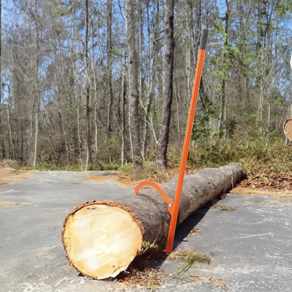 Orange heavy duty steel cant hook with black grip handle measuring 46.5 inches for forestry and logging use