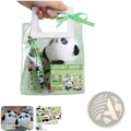 A plush panda pendant with black and white fur and a cute face design in the capybara stationery set kawaii gift supplies