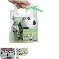 A plush panda pendant with black and white fur and a cute face design in the capybara stationery set kawaii gift supplies