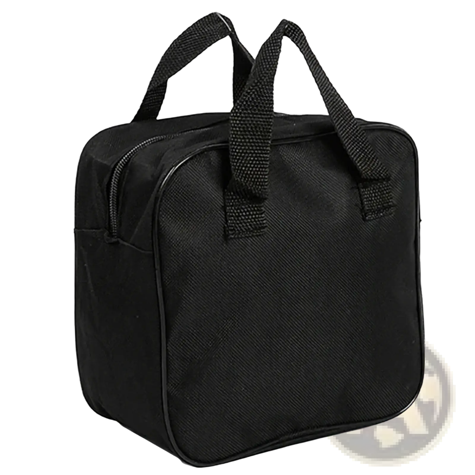Black oxford cloth car air pump storage bag with sturdy woven handles and zippered closure for organized carrying
