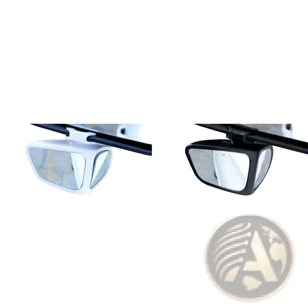 Car blind spot mirror 360 rotation adjustable with white and black plastic rectangular side mirrors 10x7cm each