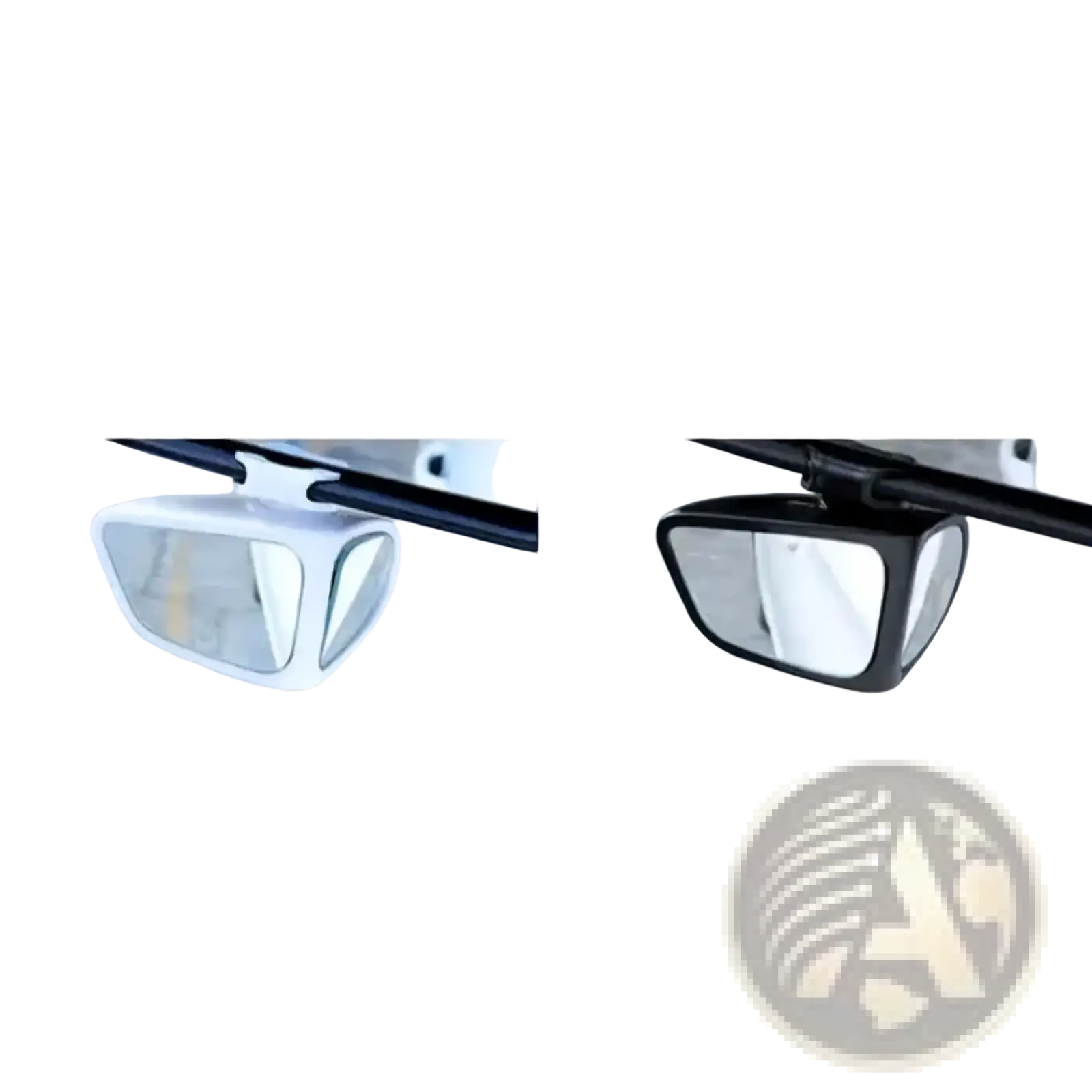 Car blind spot mirror 360 rotation adjustable with white and black plastic rectangular side mirrors 10x7cm each