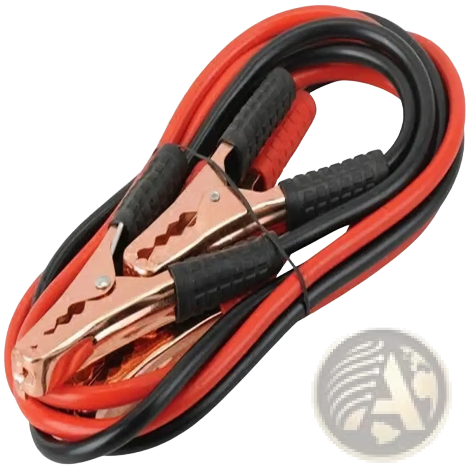 Red and black car booster cable 500a jump start battery clamps with copper clamps and textured rubber grips