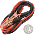 Red and black car booster cables with copper clamps and textured rubber grips for 500a battery jumper clamps use