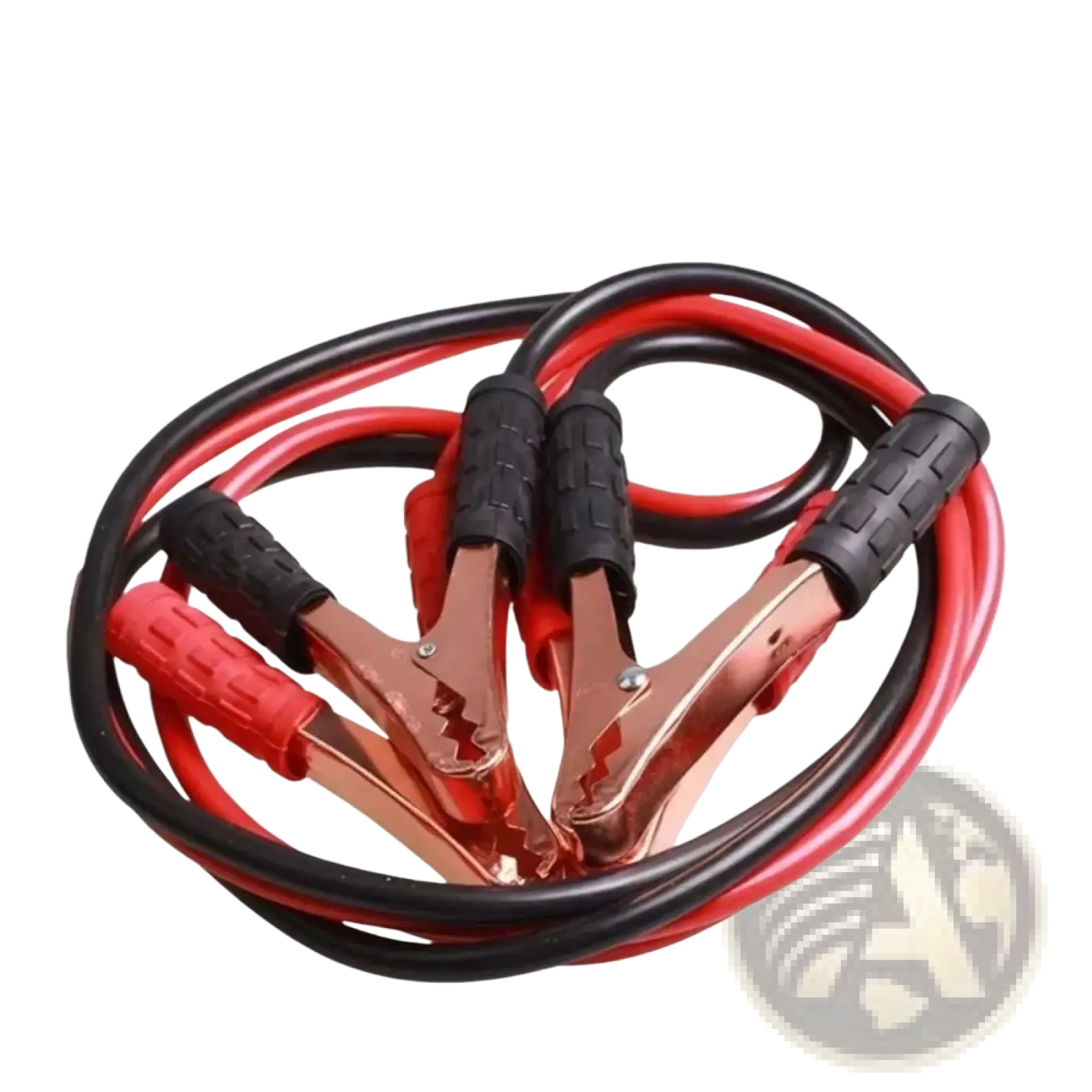 Car booster cables 500a battery jumper clamps with red and black textured rubber grips for secure jump starting