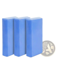 Three solid blue rectangular bars of car clay bar 3 pack detailing mud cleaner for automotive surface preparation