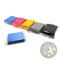 Five individually wrapped blue red orange grey and black car cleaning clay bars 100g detailing sponges