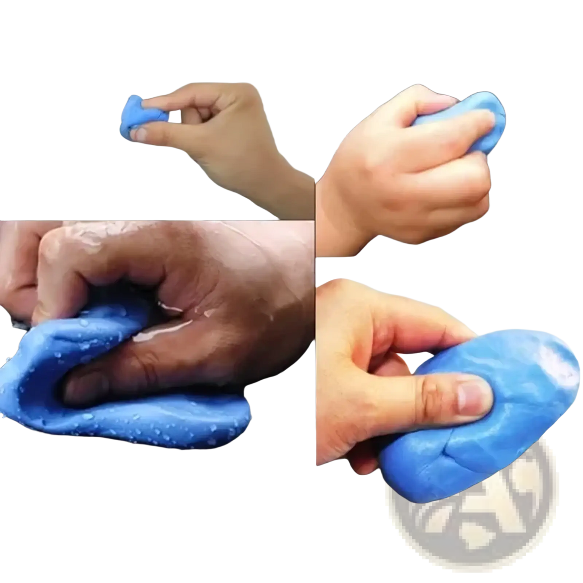 Blue pliable car cleaning clay bar 100g used for detailing and polishing vehicle surfaces with a sponge material