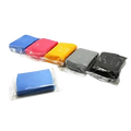 Five individually wrapped blue red orange grey and black car cleaning clay bars 100g detailing sponges