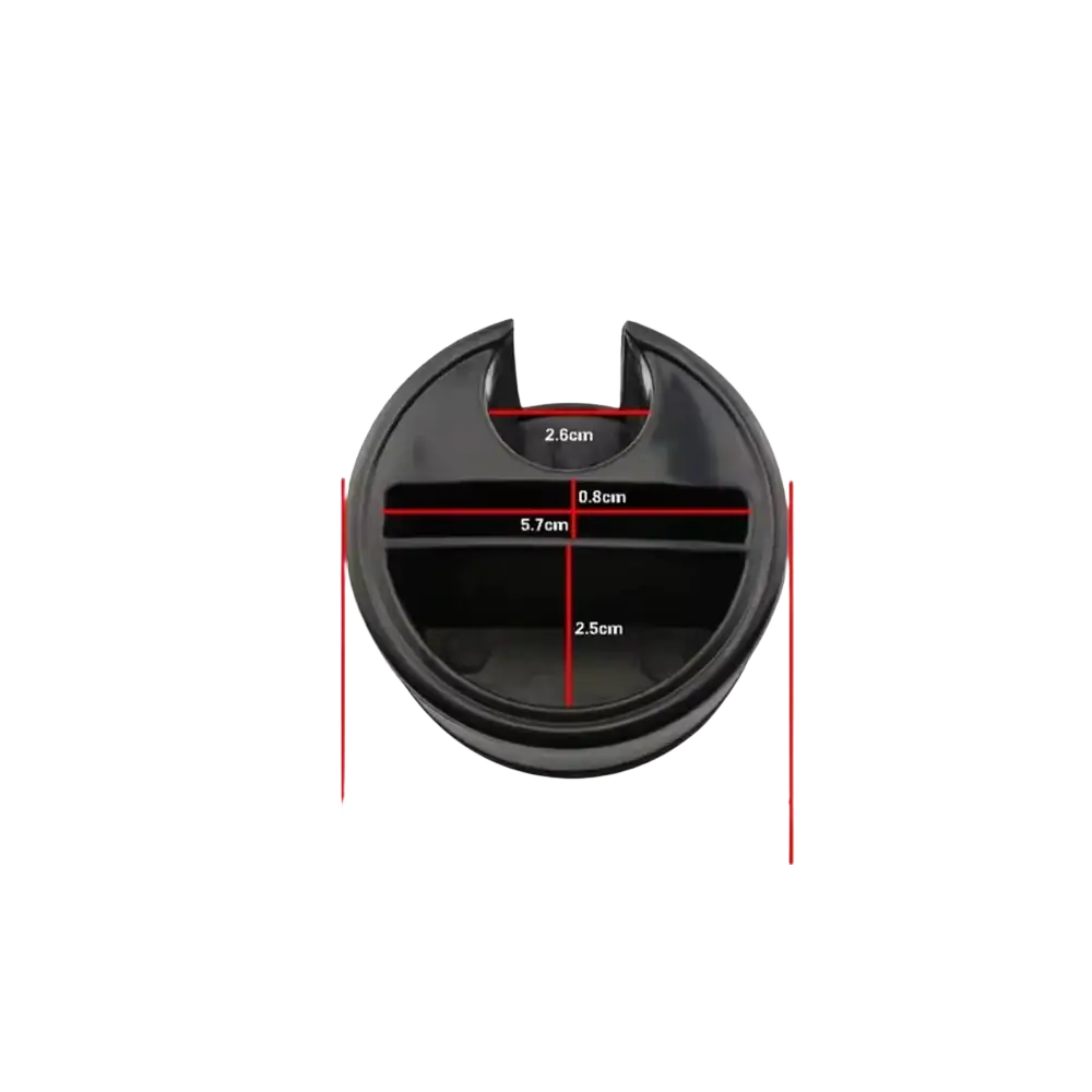Black circular car coin card organizer holder storage box with glossy finish and internal compartments for storage