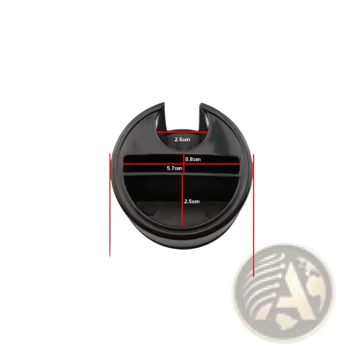 Black circular car coin card organizer holder storage box with glossy finish and internal compartments for storage