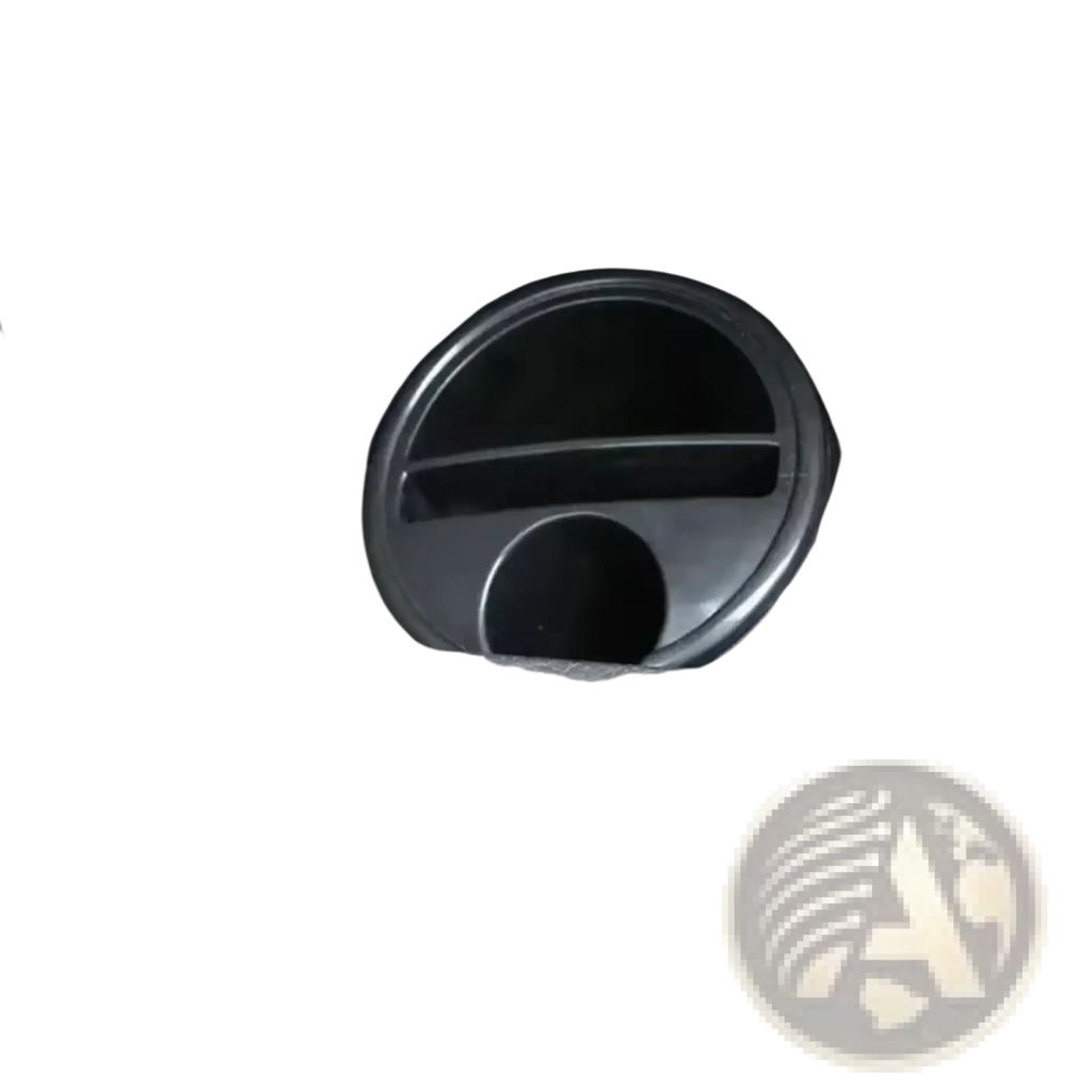 Black plastic car trash can with circular lid and central opening for car coin card organizer holder storage box use